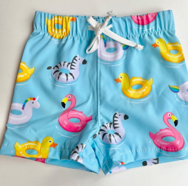 Pool Floats Retro Swim Board Shorts