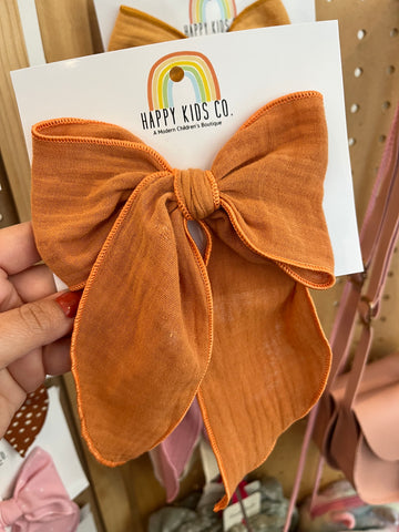 Pumpkin XL Hand Tied Bow