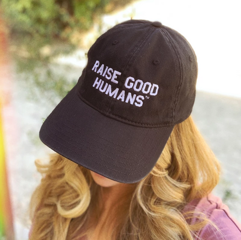 Raise Good Humans Baseball Cap in Black