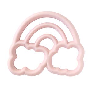 Chew Crew™ Silicone Baby Teether Pink Rainbow