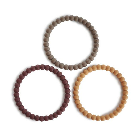 Teething Bracelet Set- Berry/Khaki