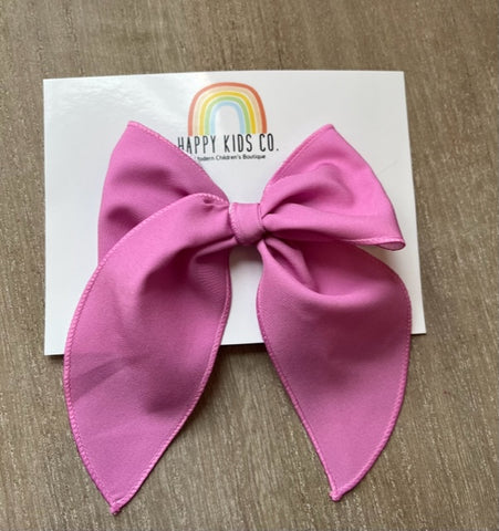 Pink Solid Hand Tied Bow