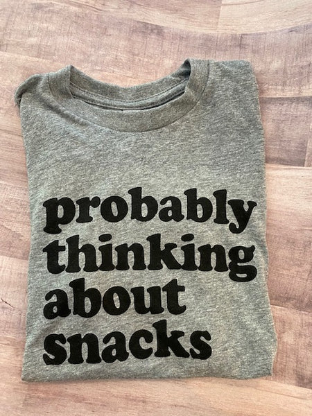 Probably Thinking about Snacks Kids Tee
