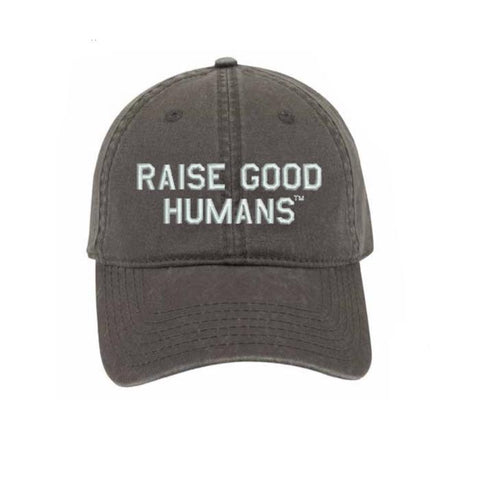 Raise Good Humans Charcoal Baseball Cap